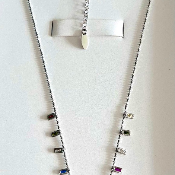 New Mia Fiore Dyadema Italy Sterling Silver Multi Crystal Bead Necklace - Picture 5 of 16